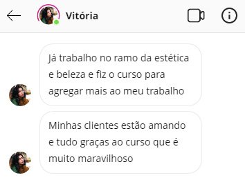 Depoimento de aluna sobre curso de maquiagem